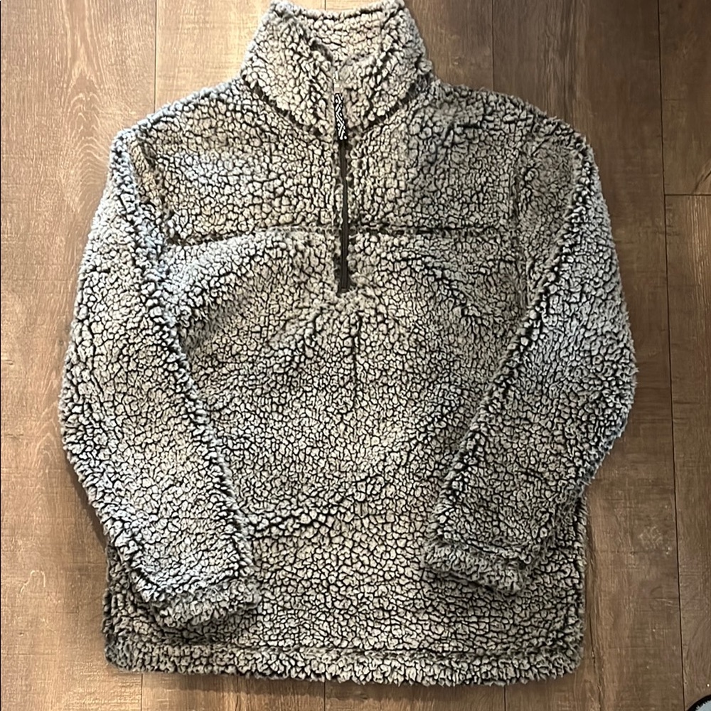 Cozy Gray Sherpa Pullover